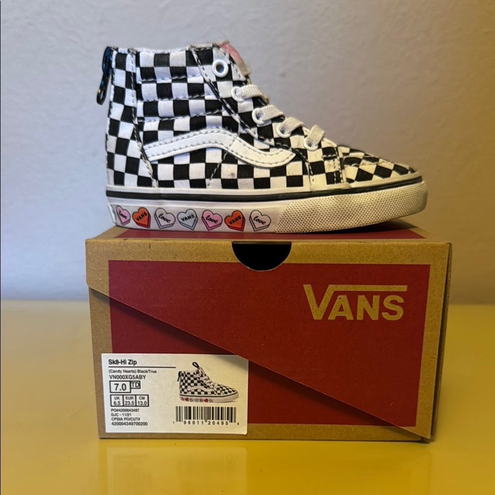 Vans Black and White Checkerboard Kids' High-Tops